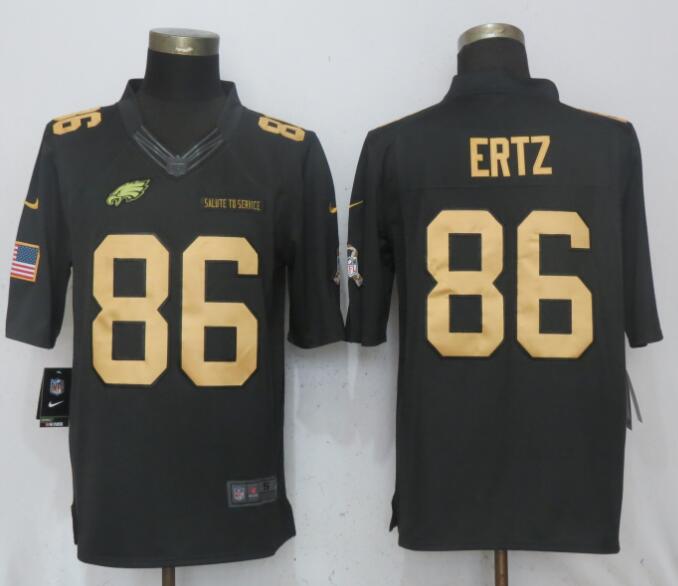 Men Philadelphia Eagles #86 Ertz Gold Anthracite Salute To Service Nike Limited NFL Jerseys->philadelphia eagles->NFL Jersey